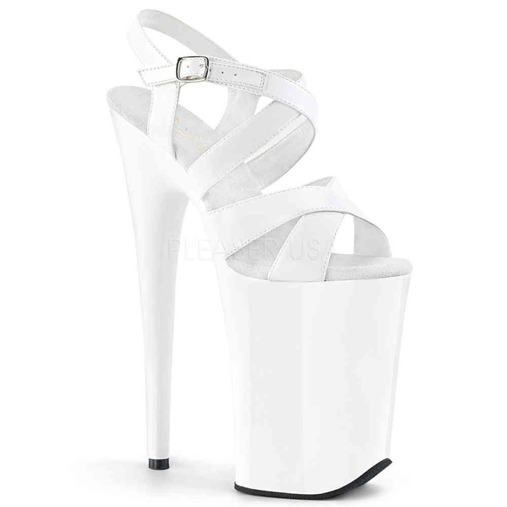 Pleaser - INFINITY997 Sandale à bride à la cheville, Pole dance chaussures - Chaussures de pole dance - Blanc Product image